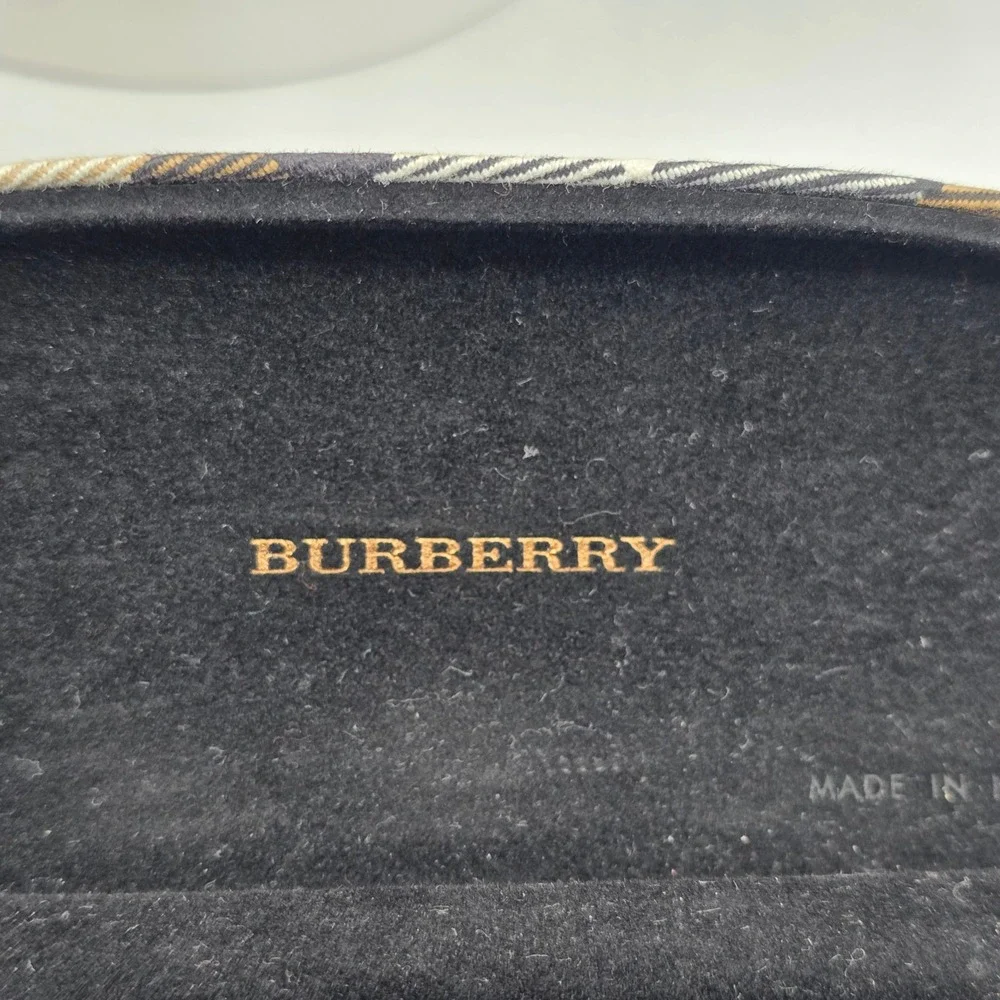 Burberry‎ Nova Check Hard Shell Sunglass Eyeglass Case Beige Black Made Italy